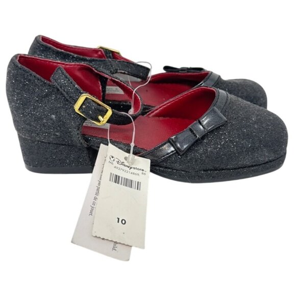 Disney Winter Adventure Step Shoes Size 10 Black with Red Lining Mary Jane - Picture 1 of 6